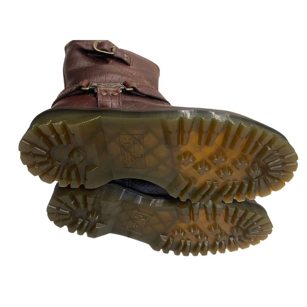 Dr. Martens Airwalk Anistone Hi Reptile Brown Leather Pull on Boots 9 Punk NWB