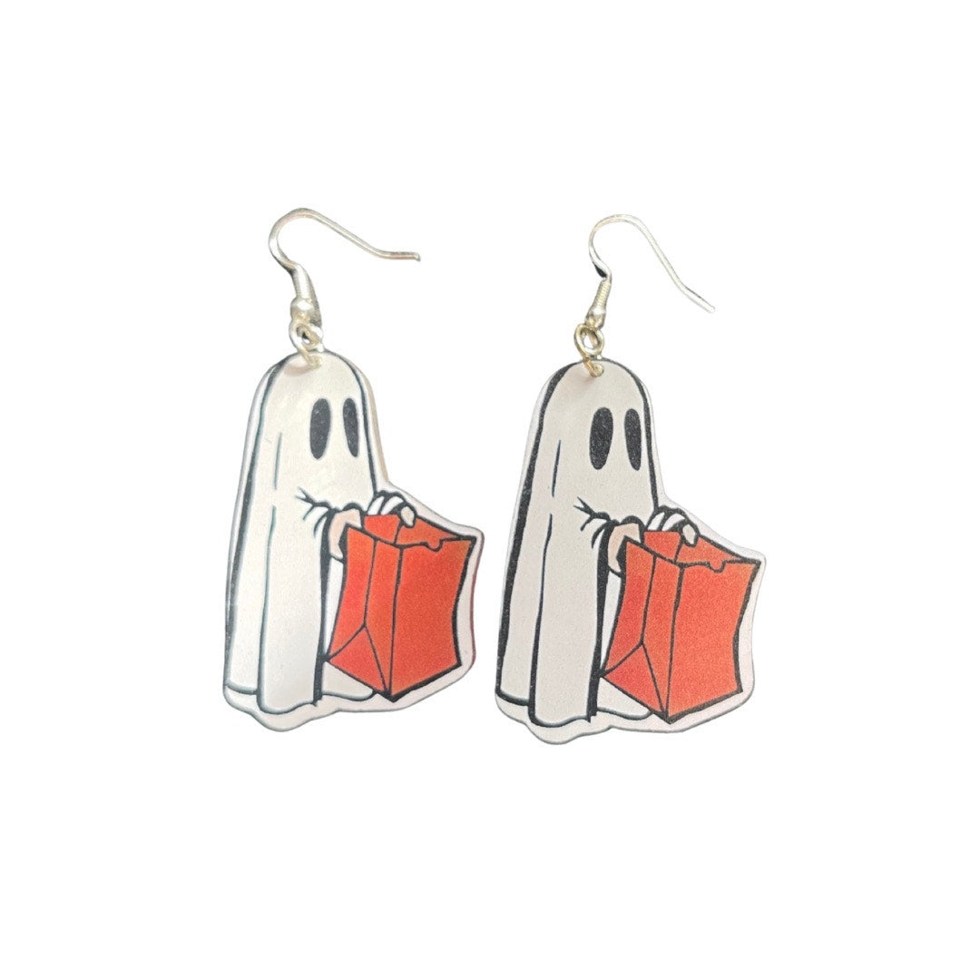 Ghost w/ bag earrings