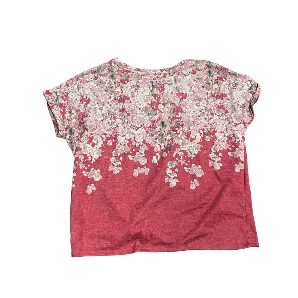 Simply Vera Vera Wang Floral Top Side Knot Blouse SZ Large Artsy Boho Botanical