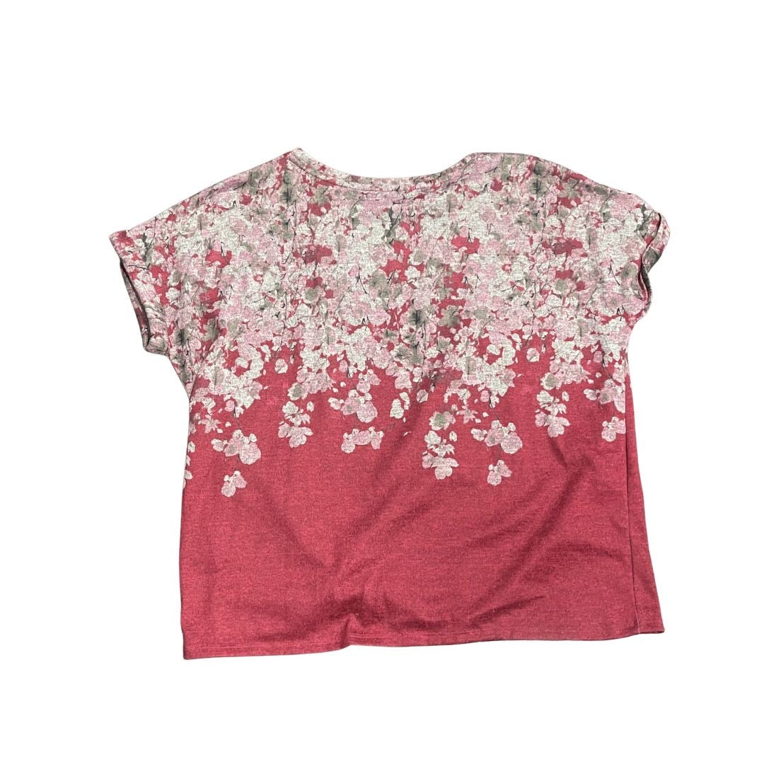 Simply Vera Vera Wang Floral Top Side Knot Blouse SZ Large Artsy Boho Botanical