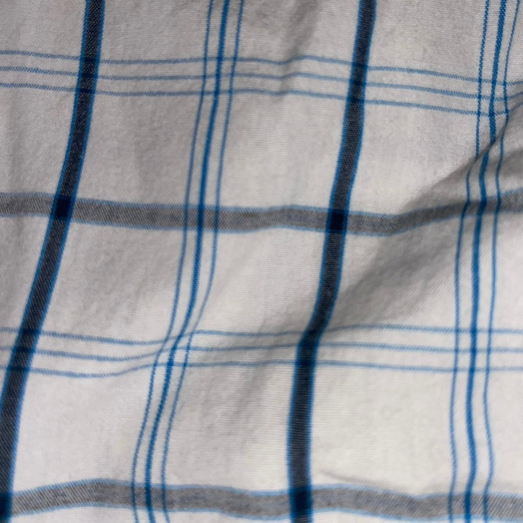 Hurley Men's White Blue Plaid Short Sleeve Pocket Shirt Size L