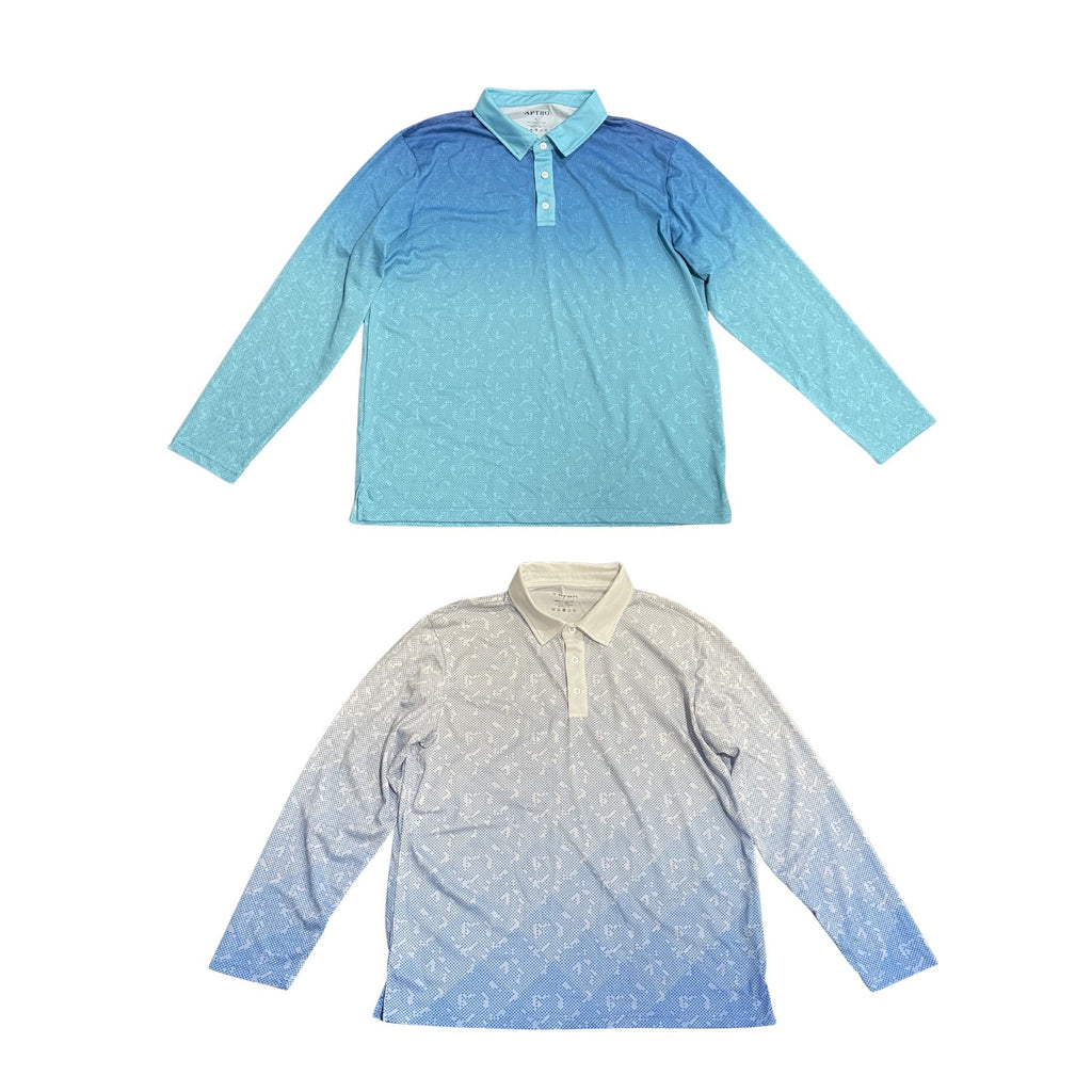 APTRO Lot of Two Long Sleeve Performance Golf Polo Shirt Large Sports Athletic