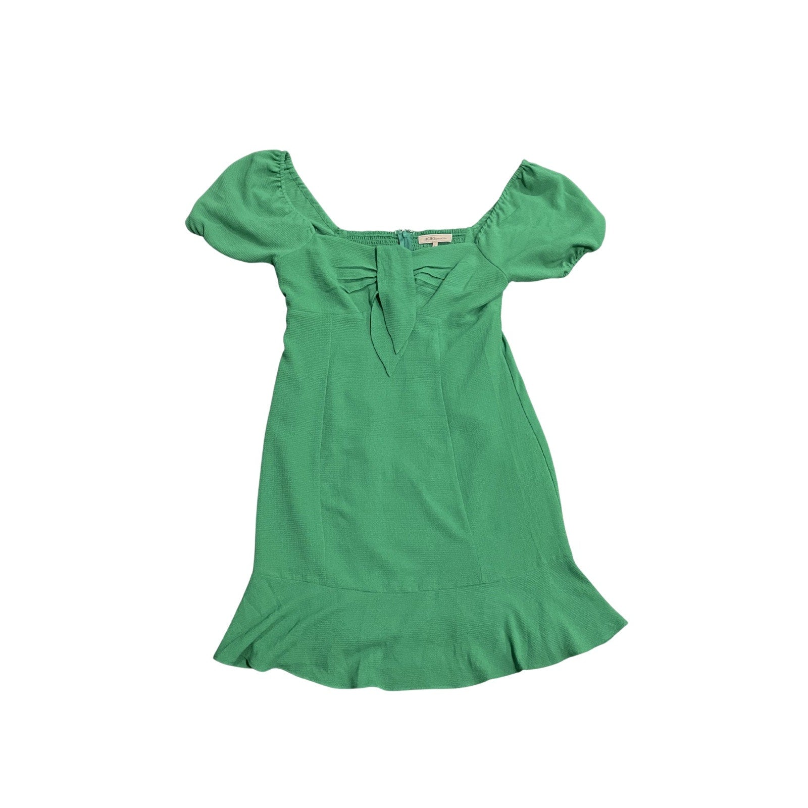 BCBGeneration Smoked Mini Dress Sweetheart Neckline Ruffle Hem NWT Fit & Flare