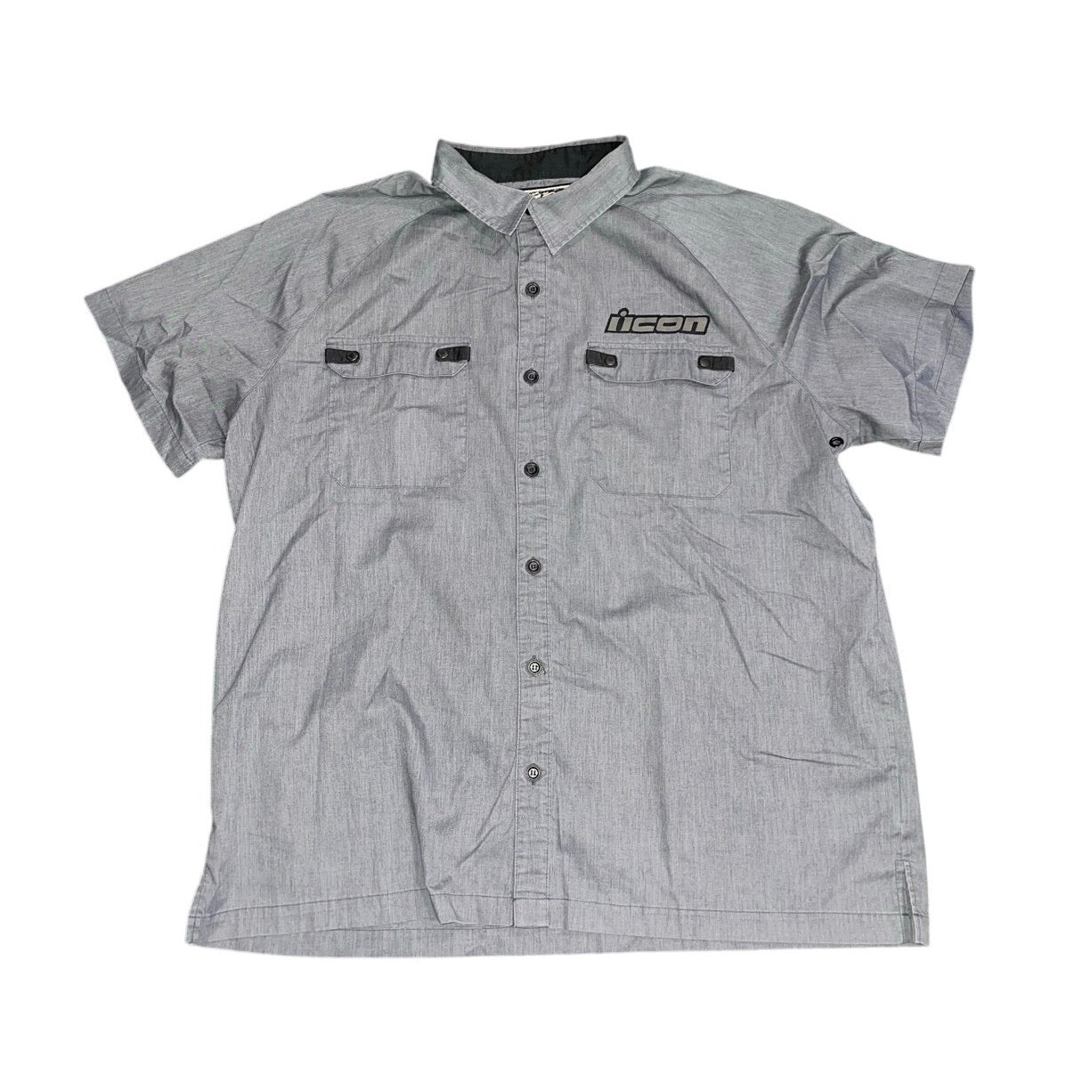 Icon The Scofflaw Mechanic Graphic Mens Short Sleeve Work shirt Gray Size 2XL