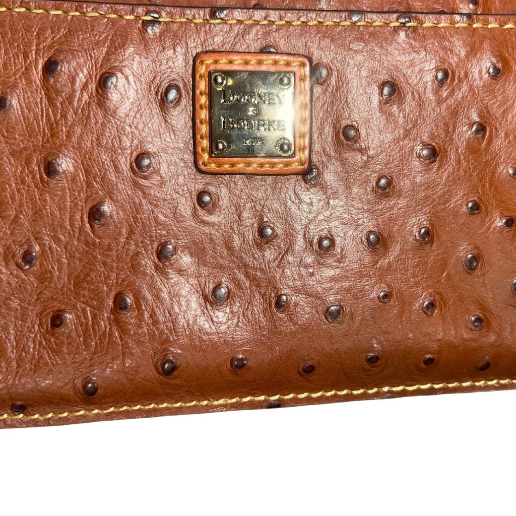 Dooney and Bourke Gingy Ostrich Embossed Zip Crossbody Leather Tassel NWOT