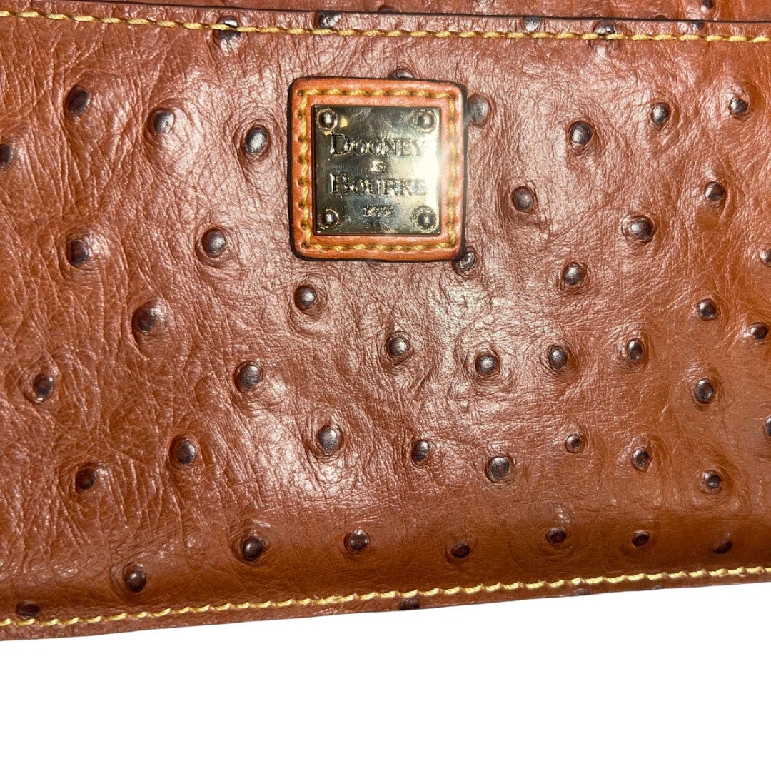 Dooney and Bourke Gingy Ostrich Embossed Zip Crossbody Leather Tassel NWOT