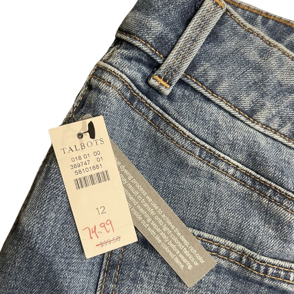 Talbots Denim A-line Midi Skirt Cardiff Wash Size 12 NWT Prairie Western Cottage