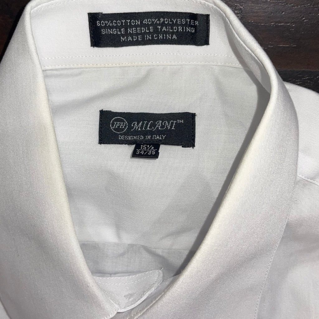 Milani Button up Collared Dress Long sleeve Shirt Business Wedding Career