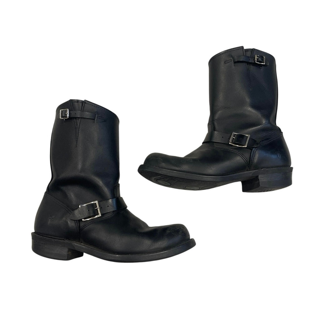 FRYE Engineer 12R Leather Pull on Boot Round Toe Biker Moto Size 10 Flaw