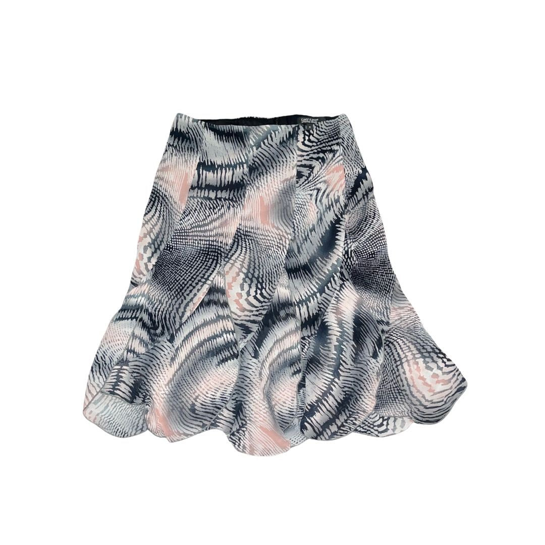 Karen Kane Lifestyle Petite Skirt Zebra Print Abstract SIze 4 A line flowy 90s