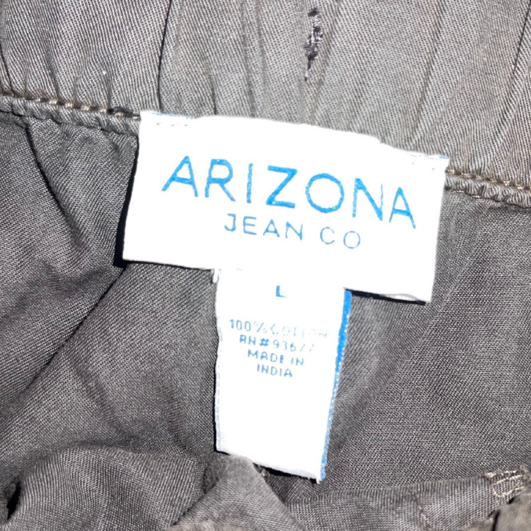 Arizona Jean Co Low Rise Cargo Light Weight Gray 100% Cotton Size Large NWT