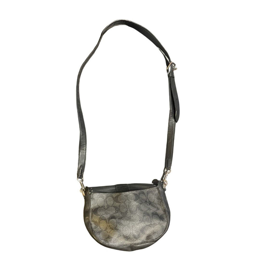 Coach Georgie Studded Leather Saddle Bag Signature Adjustable Crossbody