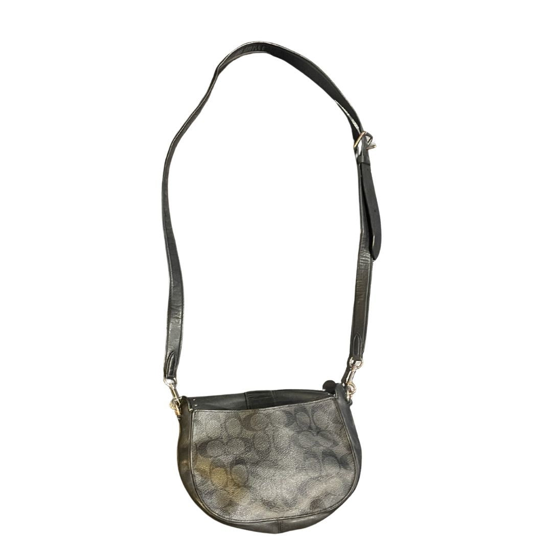 Coach Georgie Studded Leather Saddle Bag Signature Adjustable Crossbody