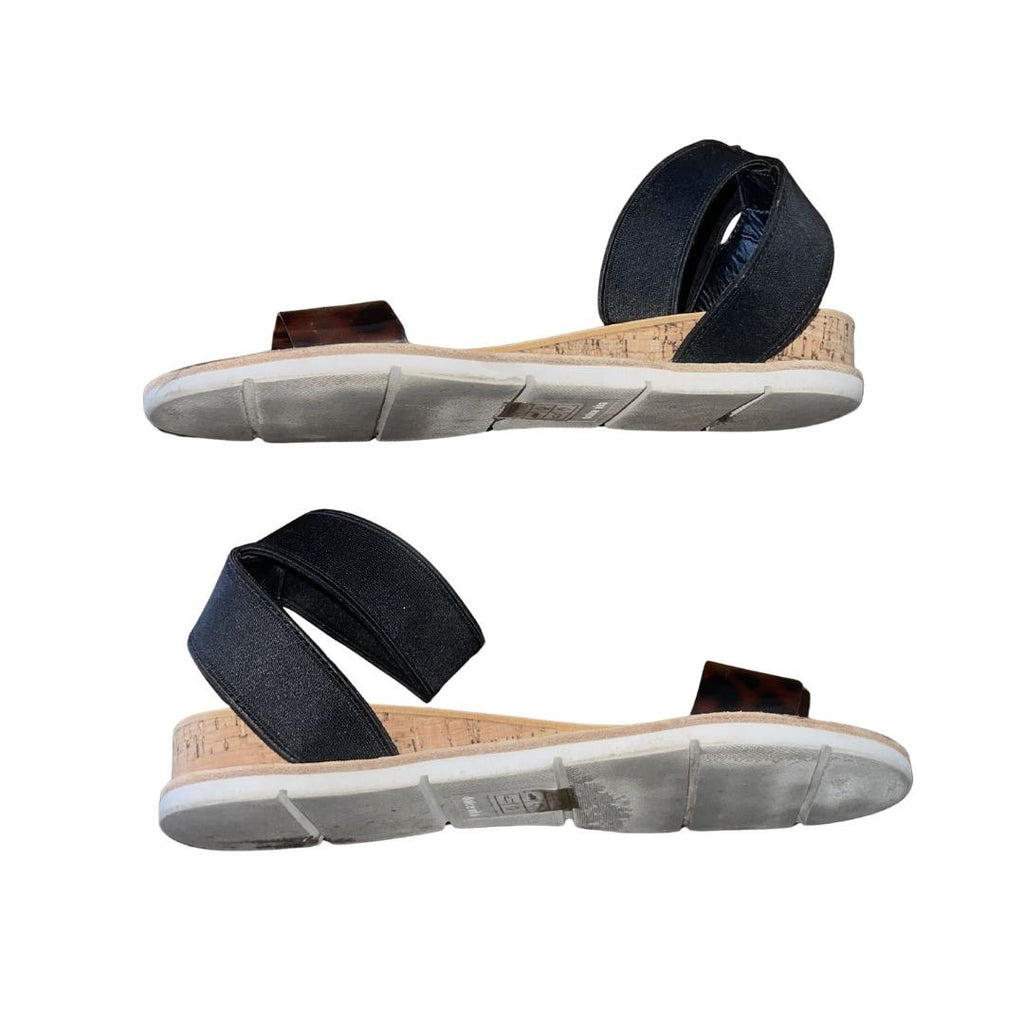 DV Dolce Vita Vivian Ankle Strap Cork Wedge Sandals Tortoiseshell Size 8.5 Chic