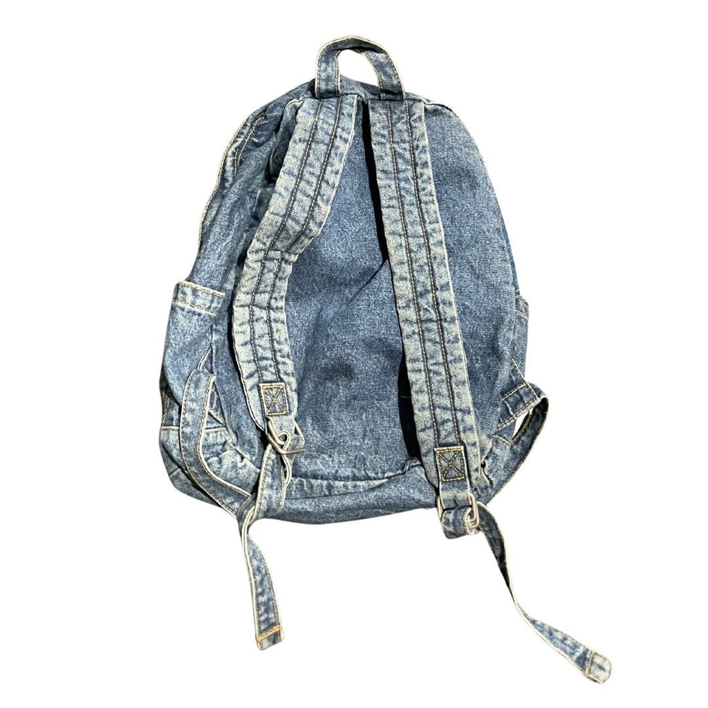 Denim Vintage Style Backpack Blue Wash 90s Y2K Retro School Academia Handbags
