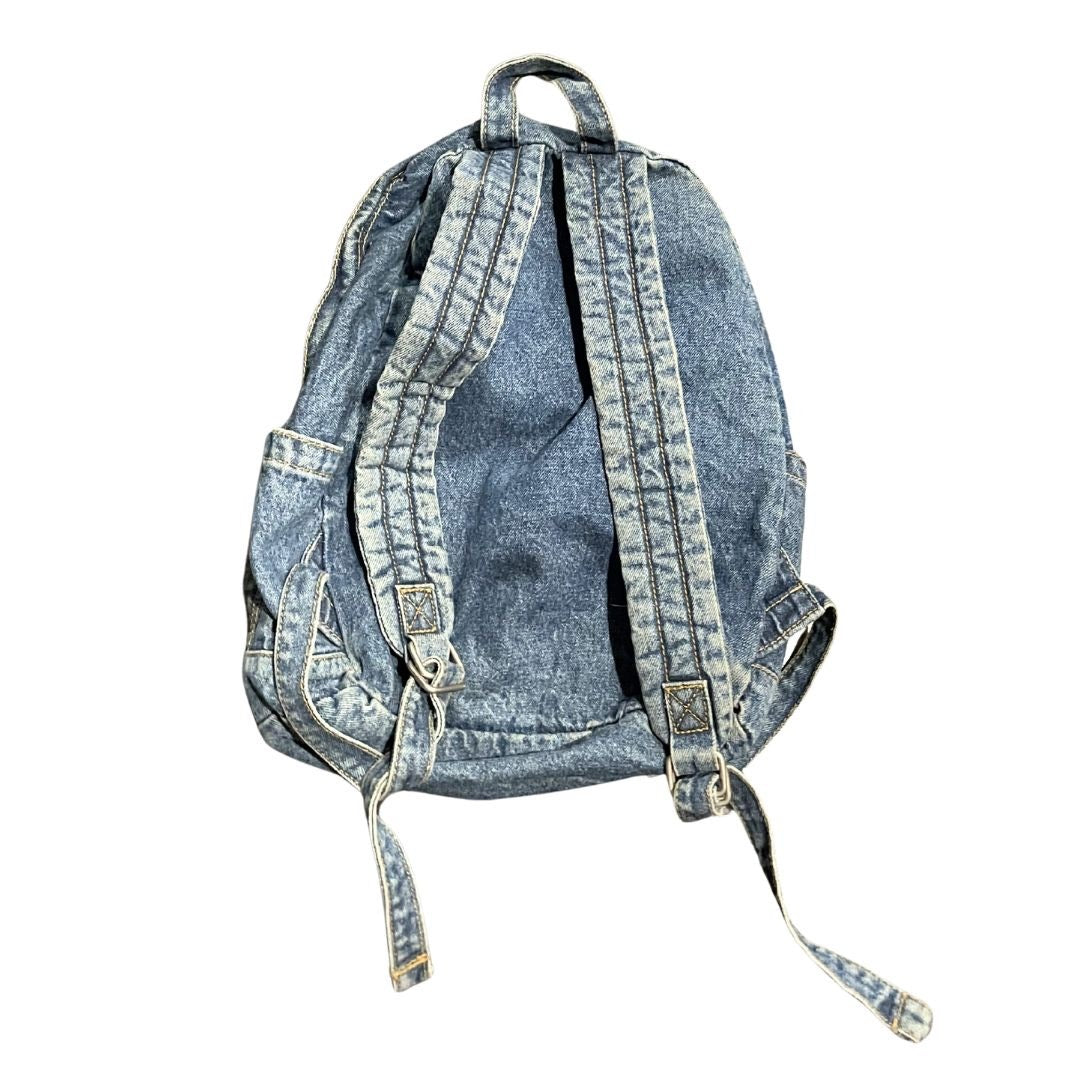 Denim Vintage Style Backpack Blue Wash 90s Y2K Retro School Academia Handbags