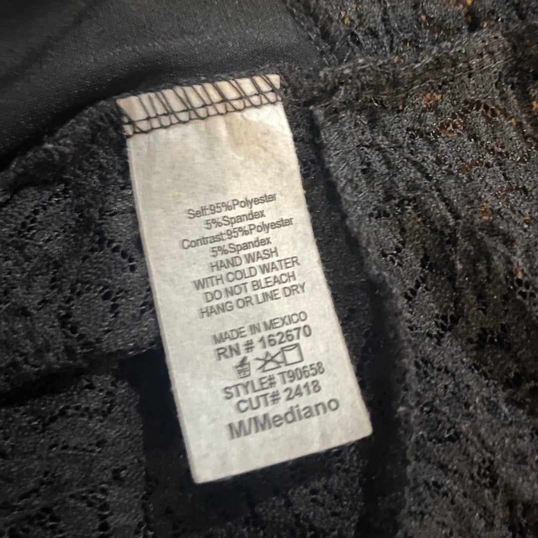 Attirance Lace Sheer Peplum Tie Front Blouse Size Medium Goth Festival Witchy