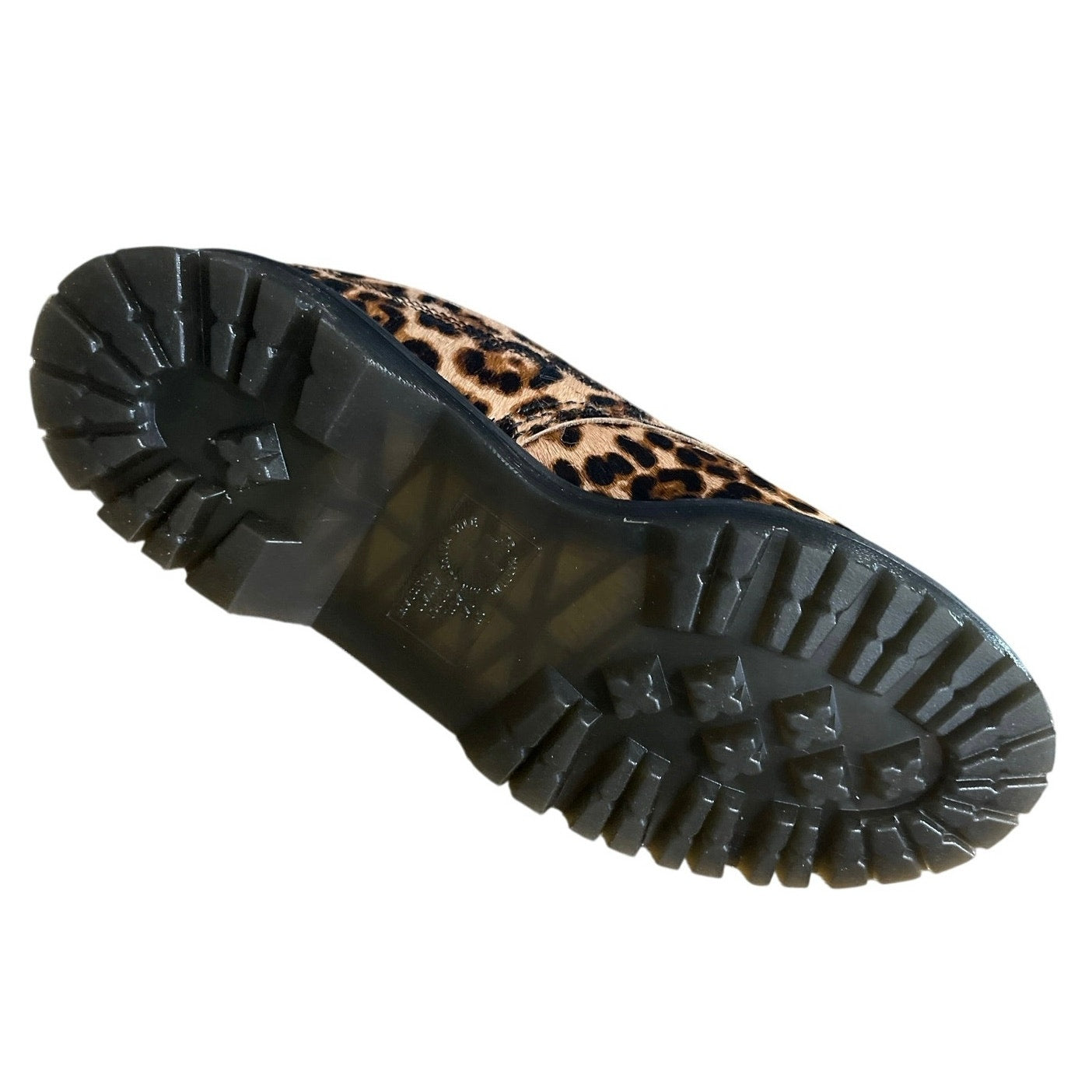 Dr. Martens Lowell Leopard Print Moc Toe Shoes Hair On SZ 9 NWB Lace up Oxford