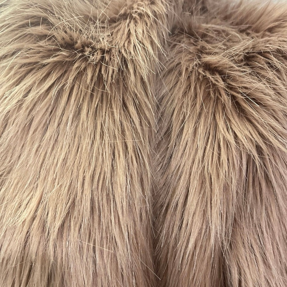 Forever 21 Cropped Boxy Faux Fur Open Front Jacket SZ 2X Shaggy Plush Fluffy