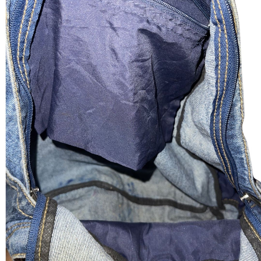 Denim Vintage Style Backpack Blue Wash 90s Y2K Retro School Academia Handbags