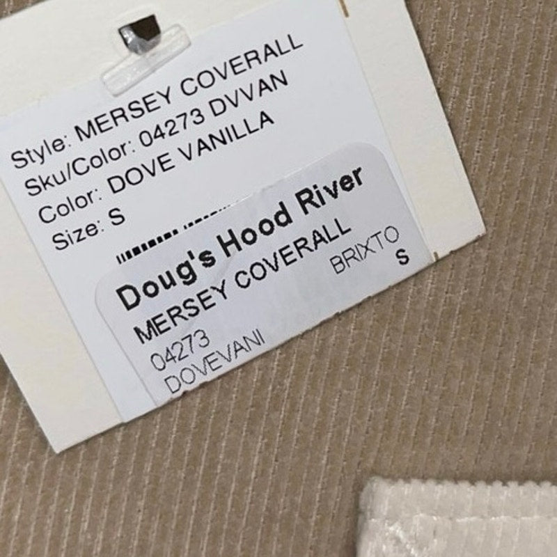 Brixton Women Doug's Hood River Mersey Coverall Dove Vanilla Size Small Jumpsuit