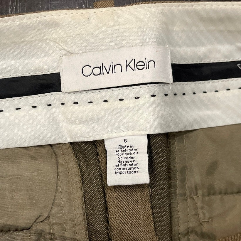 Calvin Klein Tan women dress Slacks Trousers Straight Leg Size 6 Career Office