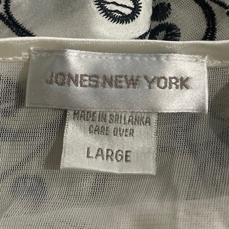 Vintage Jones New York Embroidered Slip Dress NightGown SZ L Y2K 90s Drape Flowy