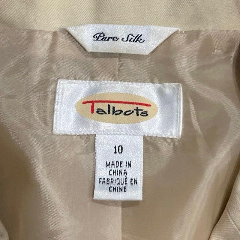 Vintage Talbots Pure Silk Button Down Blazer SZ 10 Career Office Workwear
