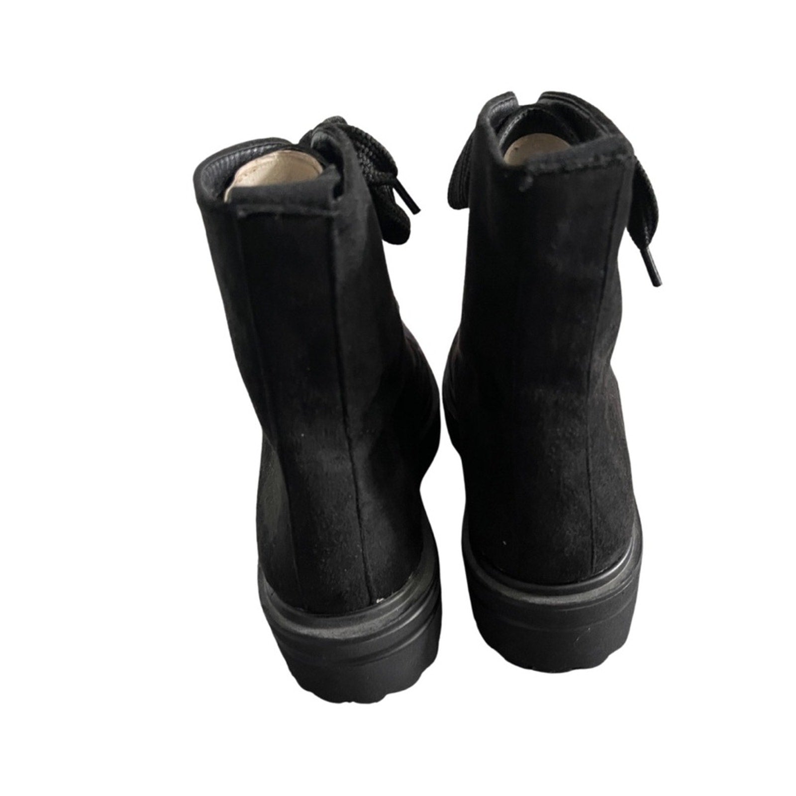 Combat Lace up Boots Faux Suede