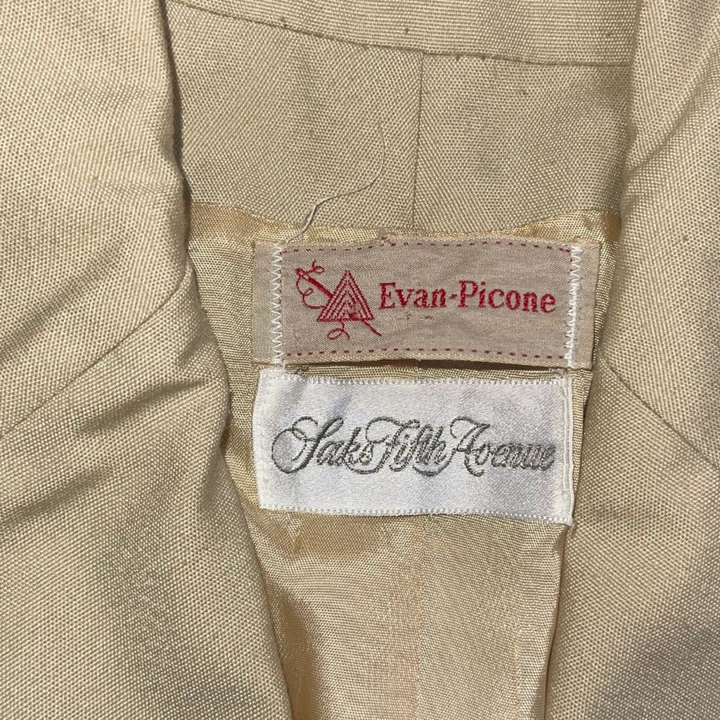 Vintage Evan Picone Saks Fifth Avenue Blazer Size 8 Career Office Beige Twill