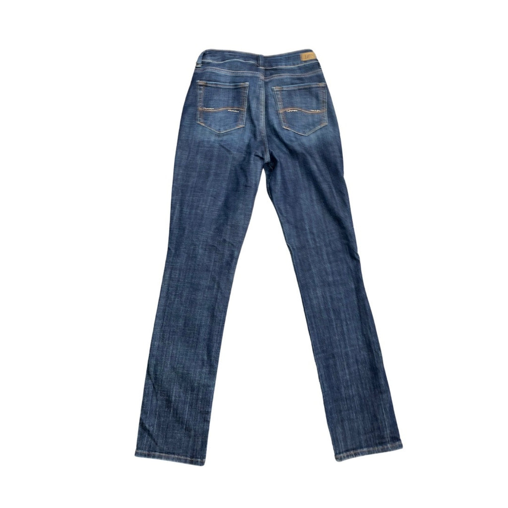 Lee Women's regular fit straight leg mid rise dark blue wash denim jeans Size 6 L