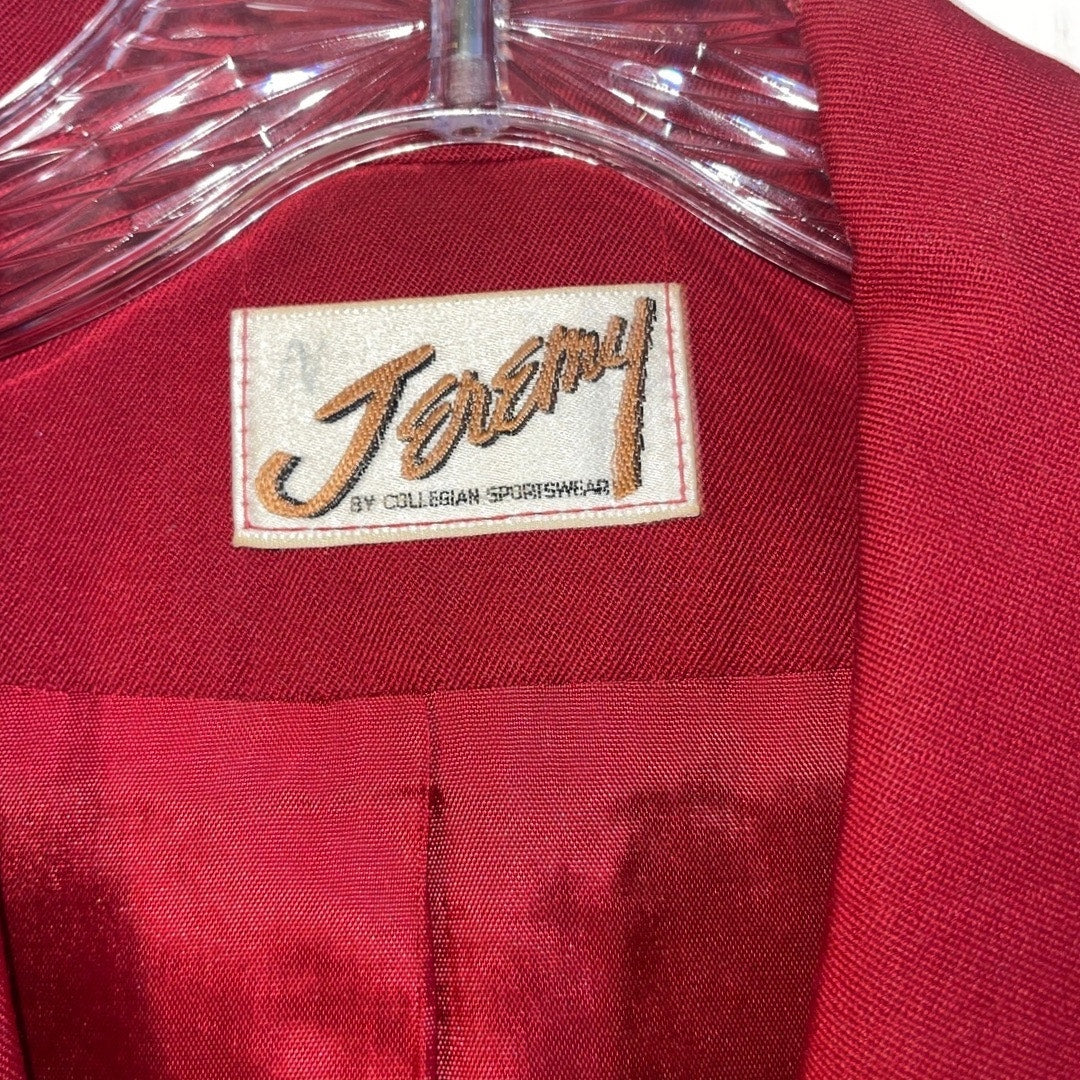 Jeremy By Collegian Sportswear Suit Skirt Blazer Size 2 100% Wool Career Office