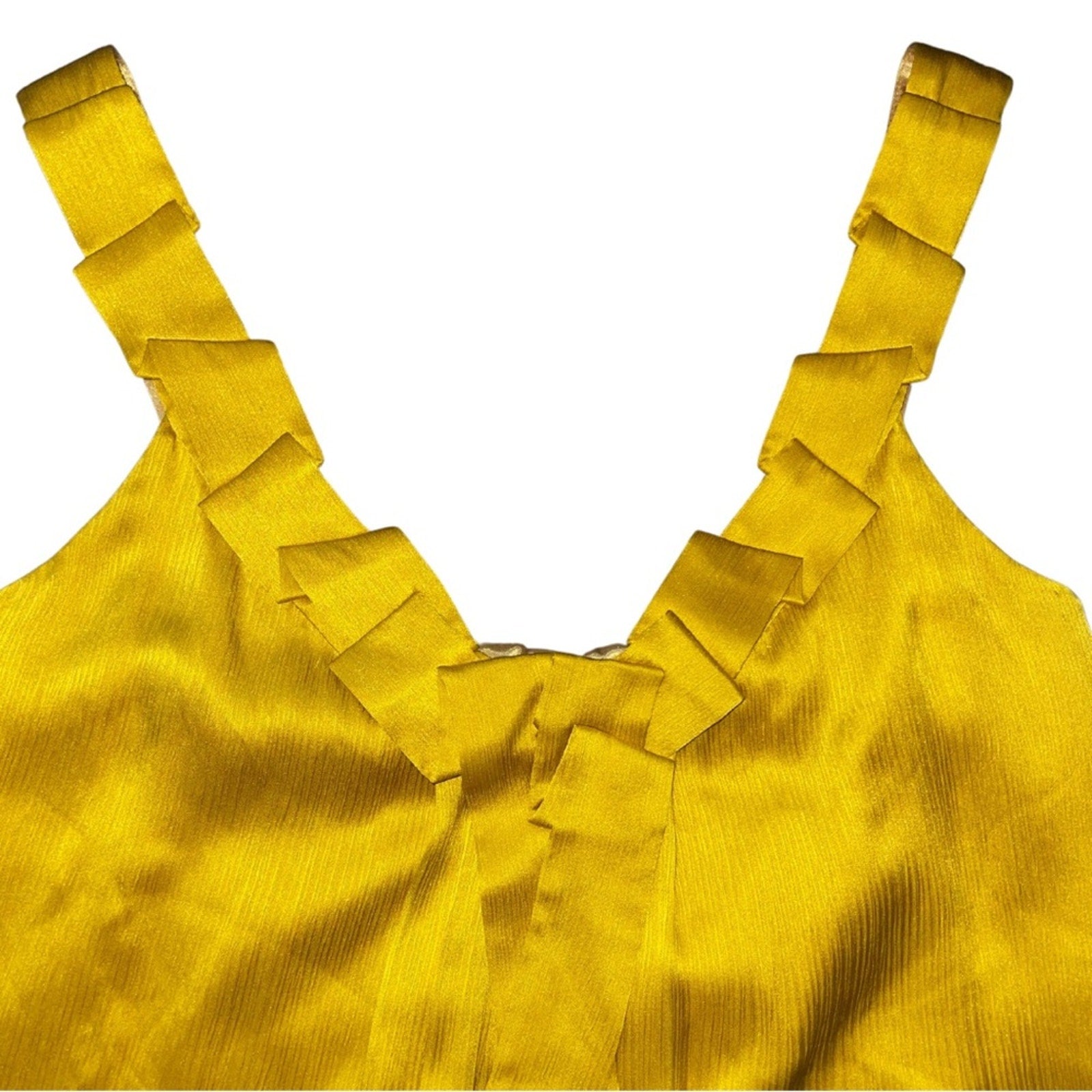 JAX Silk Babydoll Slip Dress Mustard Yellow