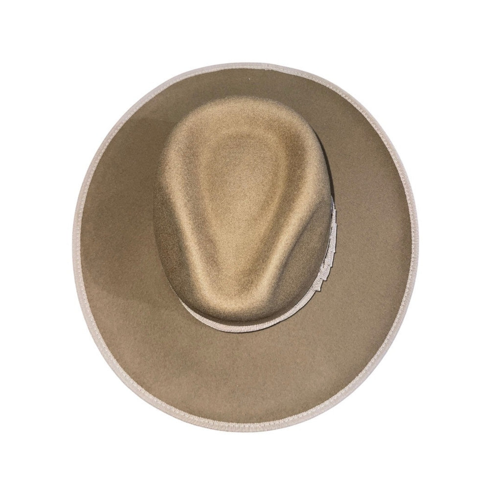 Brixton Reno Fedora Hat Adjustable Unisex Medal Bronze Small 7" Australian Wool