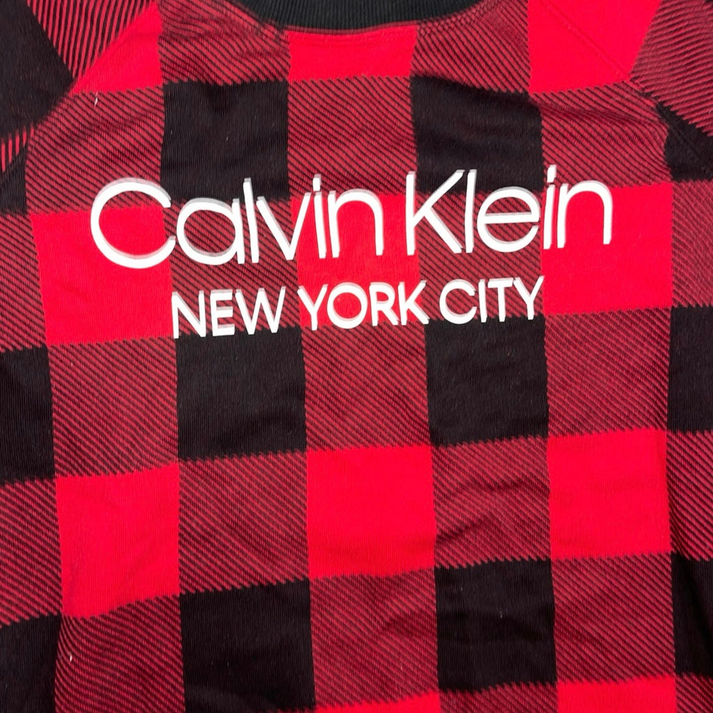 Calvin Klein Buffalo Plaid Sleepwear loungewear sweater Small Christmas Pijamas