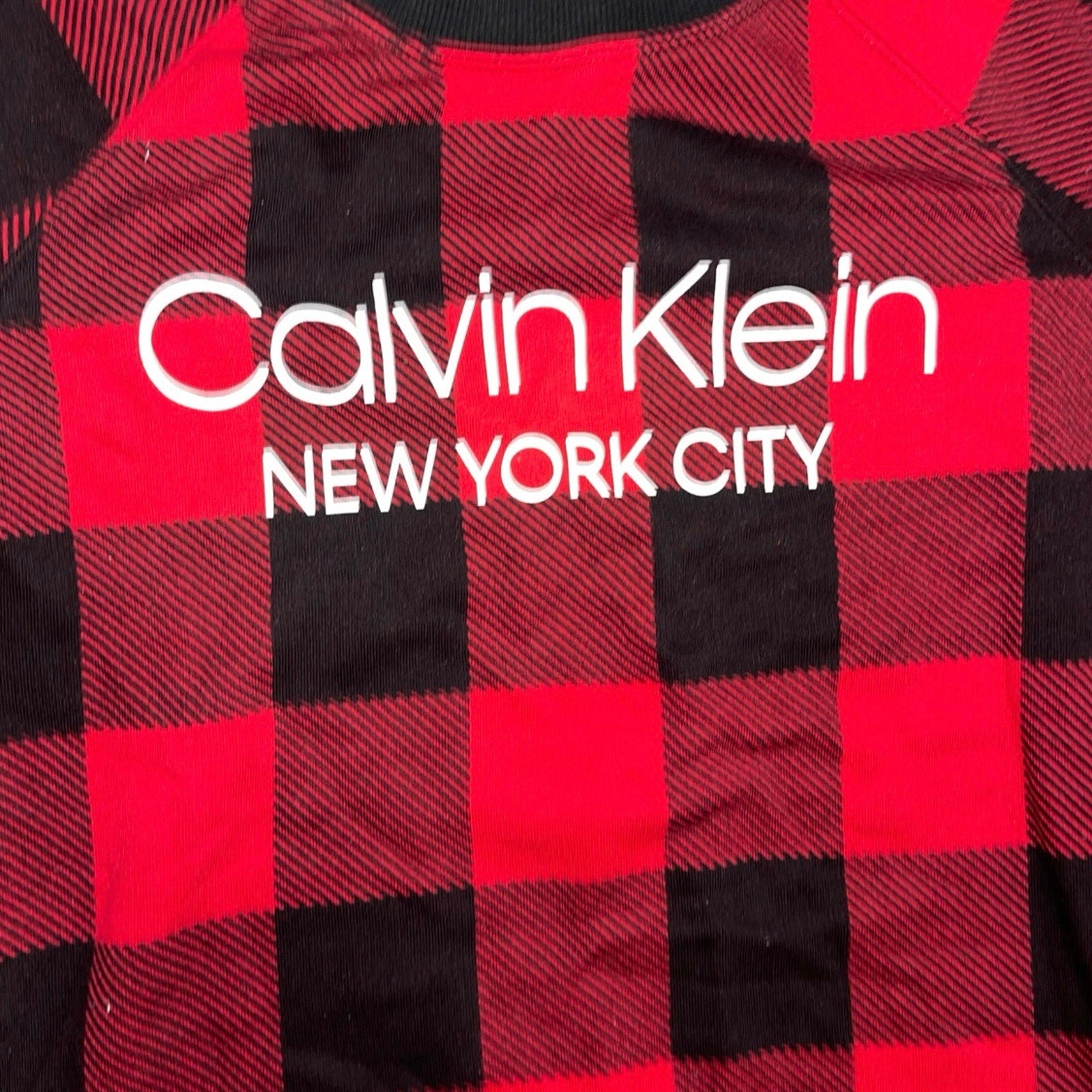 Calvin Klein Buffalo Plaid Sleepwear loungewear sweater Small Christmas Pijamas