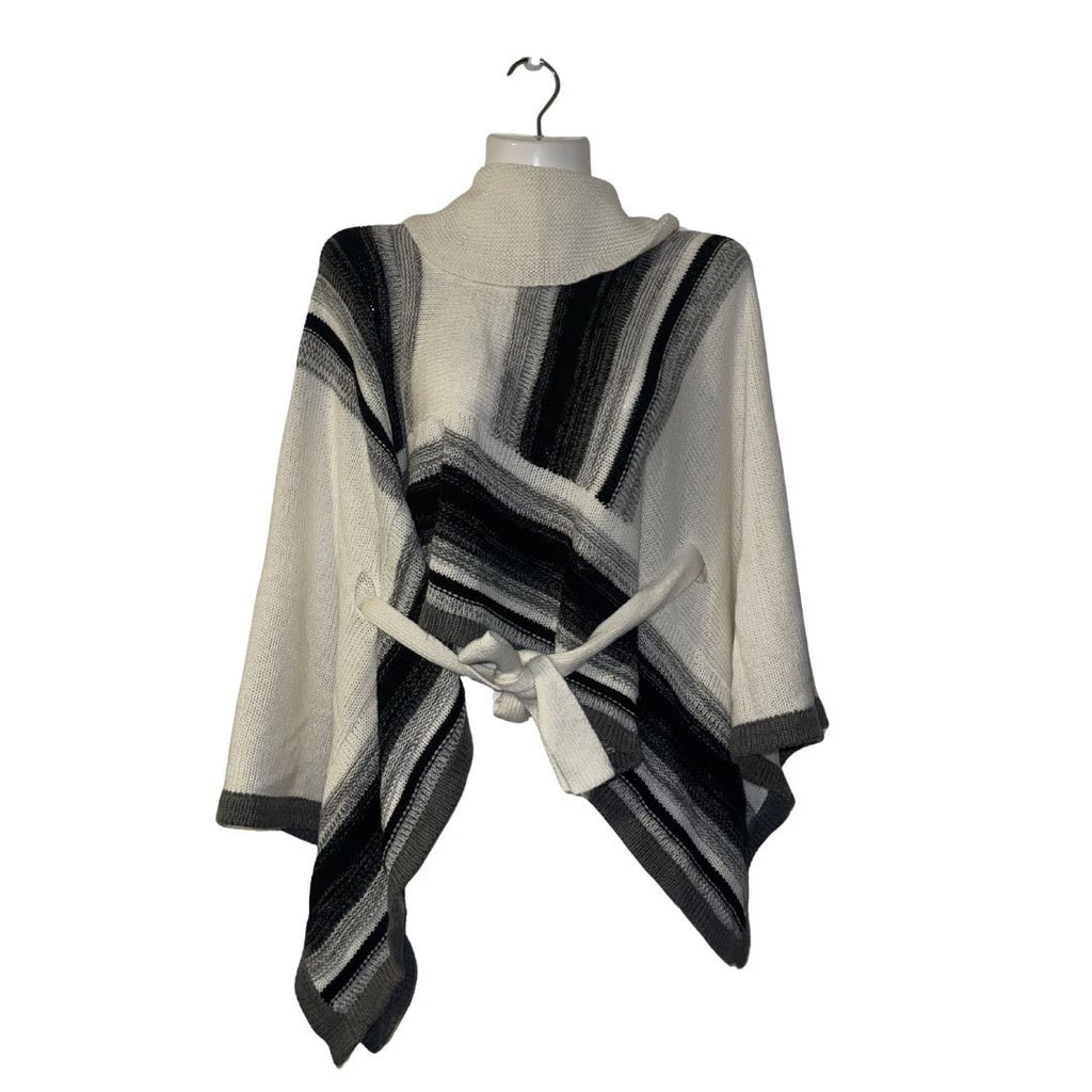 New York & Company Turtleneck Tie Front Poncho Size Small Bohemian Chic Western