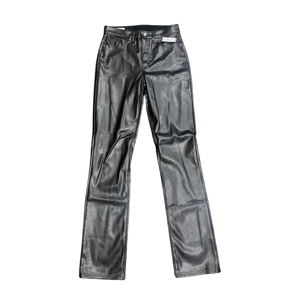 Gap Faux Leather Vintage Slim High Rise Pants Size 28 NWT Stretch Classy Chic