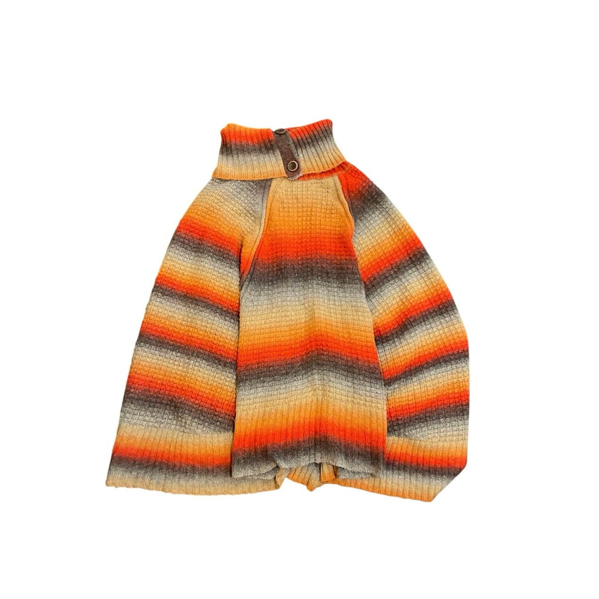 Democracy Multicolor Striped Knit Poncho Sweater SZ L/XL Boho Cabincore Artsy