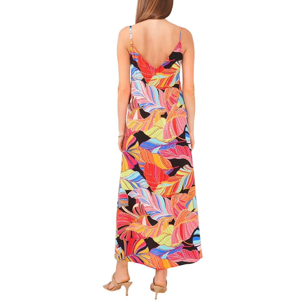 Vince Camuto Floral Print Sleeveless V-Neck Maxi Dress Large Summer Chic Beach