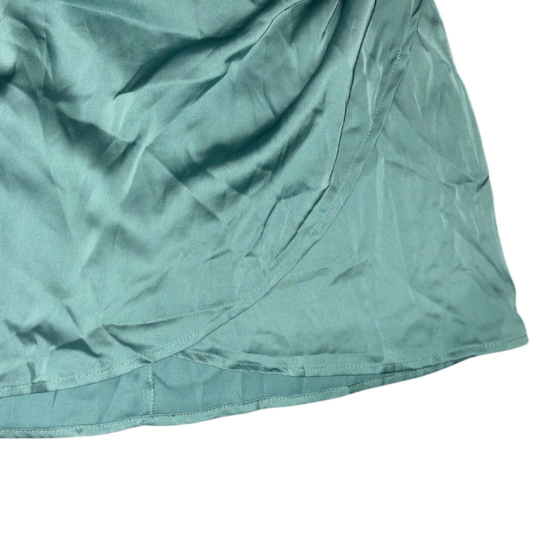 CIDER STRAPLESS SILK SATIN STYLE BLOUSE WITH TIE BACK NWT