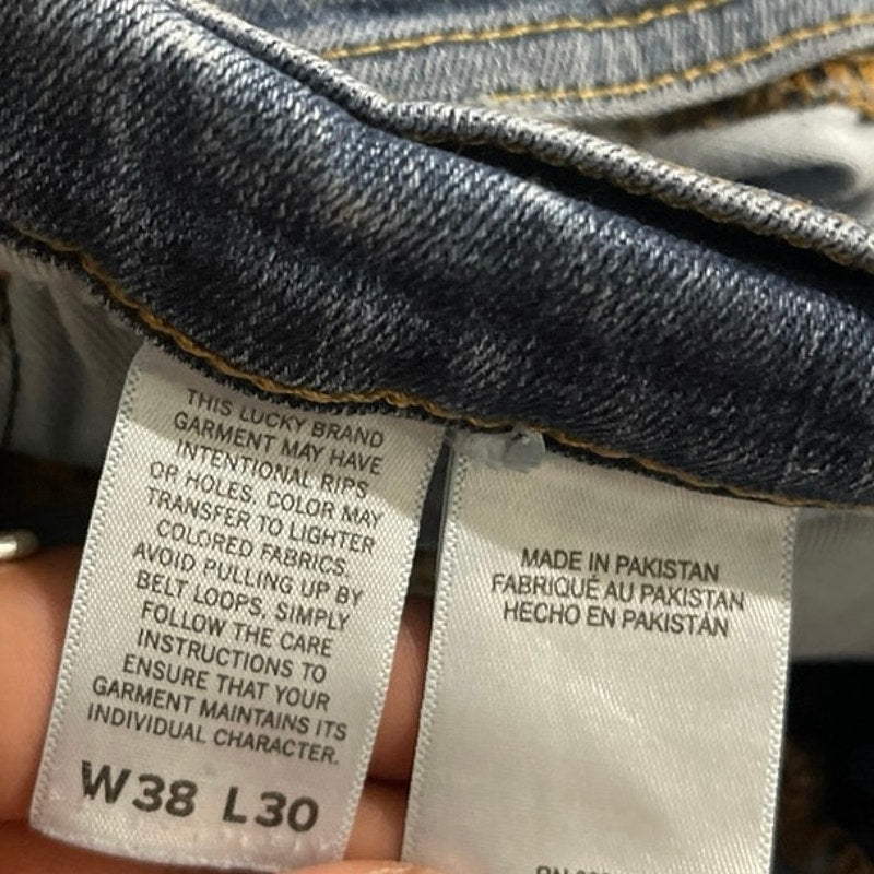 Lucky Brand 227 Straight Denim Jeans Pants Size 38X30 Streetwear Casual Everyday