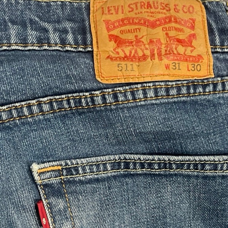 Levi's 511 Slim Fit Denim Jeans Straight Leg Pants 31X30 Streetwear Classiccore