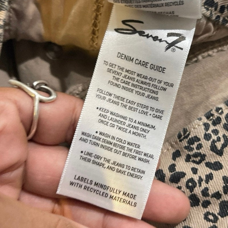 Seven7 Tummyless High Rise Stretch Leopard Print Skinny Jeans Pants SZ 10 Chic