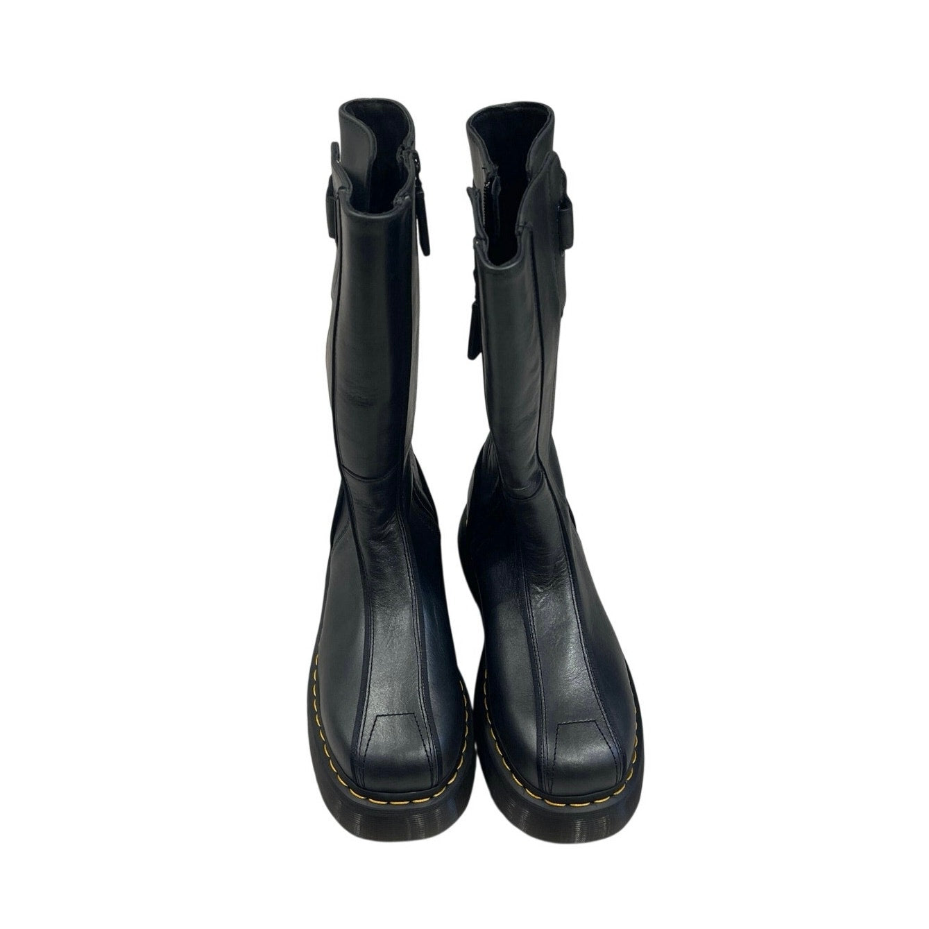 Dr. Martens Buzz High Eclipse Platform Black Leather Tall Boots US 9 NWOB Punk