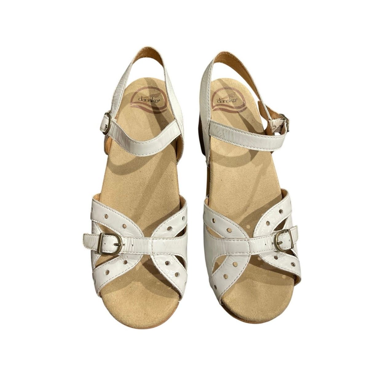 Dansko Sissy Strappy Leather Clog Sandals SZ 40 Wooden Heels Boho Indie