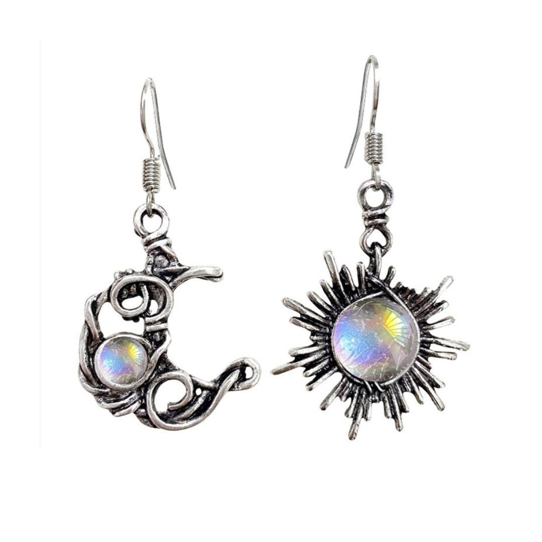 Transparent Square resin blue flower earrings
