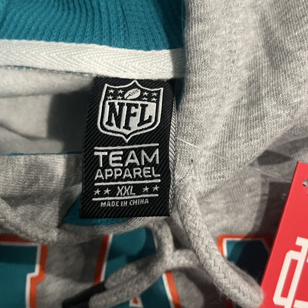 NFL Team Apparel Miami Dolphin Pullover Hoodie Size XXL Football Sports Fan NWT