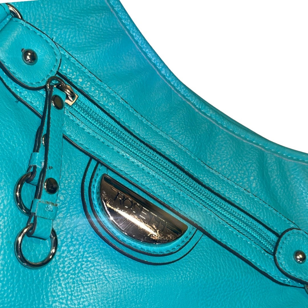 Rosetti Teal Shoulder HandBag Braided Strap Faux Leather Purse Y2K 90's 2000s