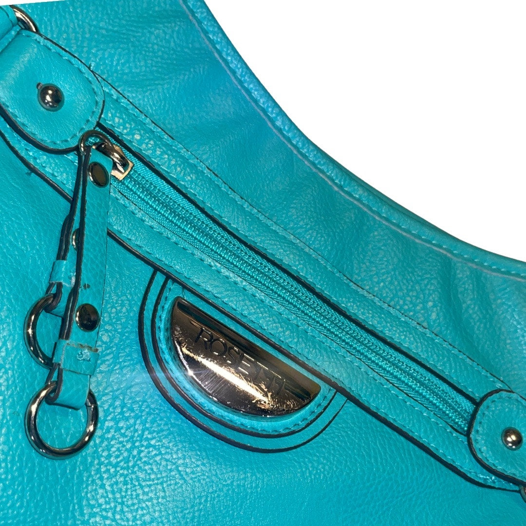 Rosetti Teal Shoulder HandBag Braided Strap Faux Leather Purse Y2K 90's 2000s